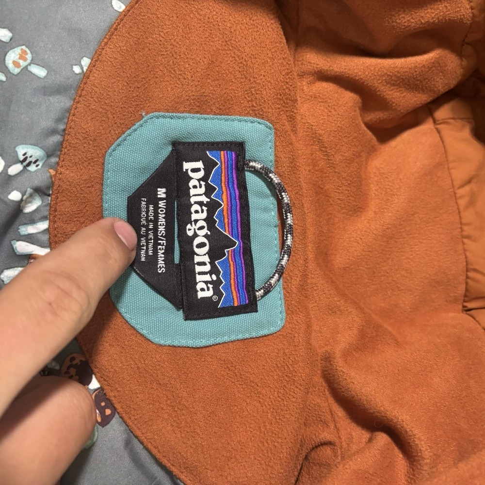 Patagonia Vest Womens Medium Blue Down Puffer Hooded Mushroom Lined STY27746 - Picture 6 of 11